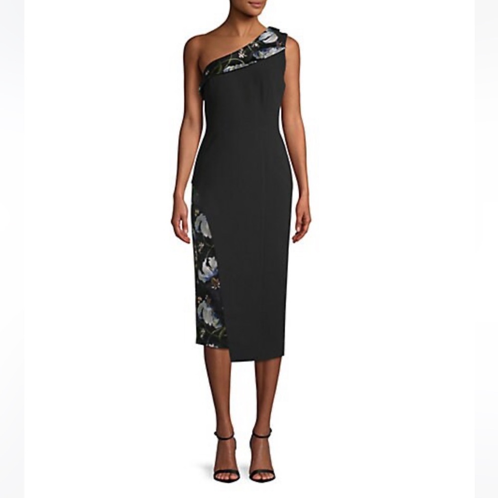 NEW ⚡️ CINQ A SEPT Noelle Floral One Shoulder Dress